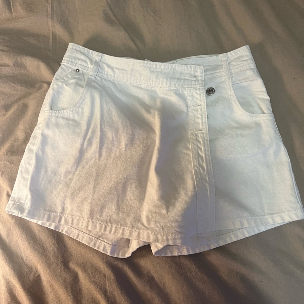 Zara denim white skort